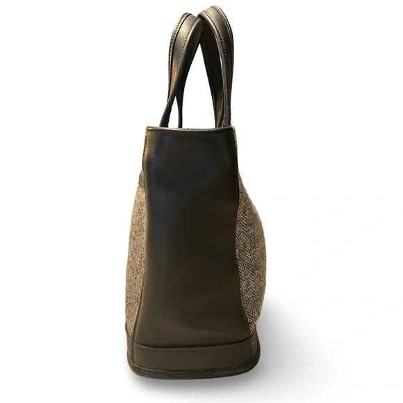 1999 COACH Bleecker Tweed Satchel Bag in Gray and Black made in USA - Picture 10 of 14